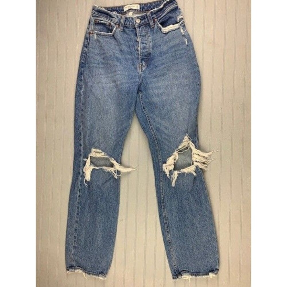 Abercrombie & Fitch Size 25 Womens Jeans The Dad High Rise Curve Love Button Fly